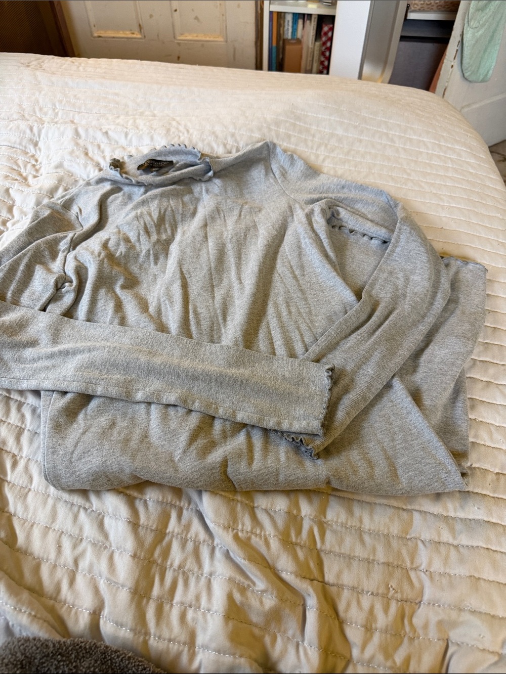 Light Gray TopShop Lettuce Trim Dress